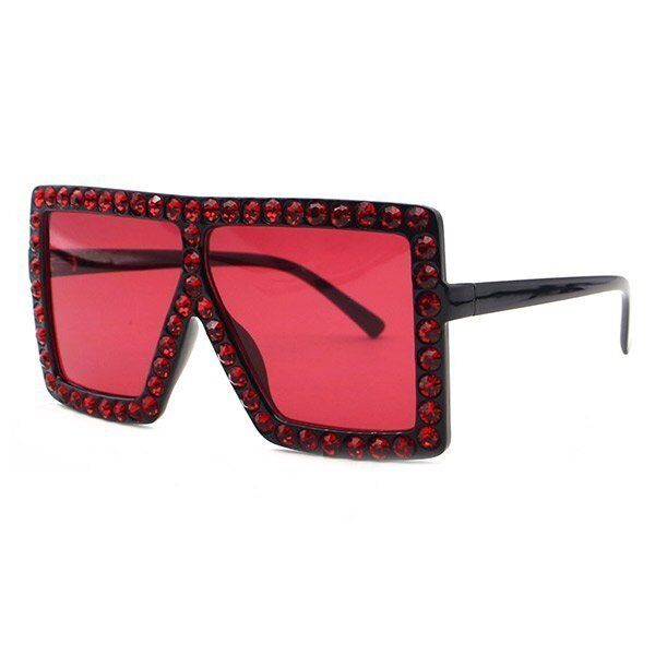 Oversized Sunglasses With Jewels - GM Sunglasses